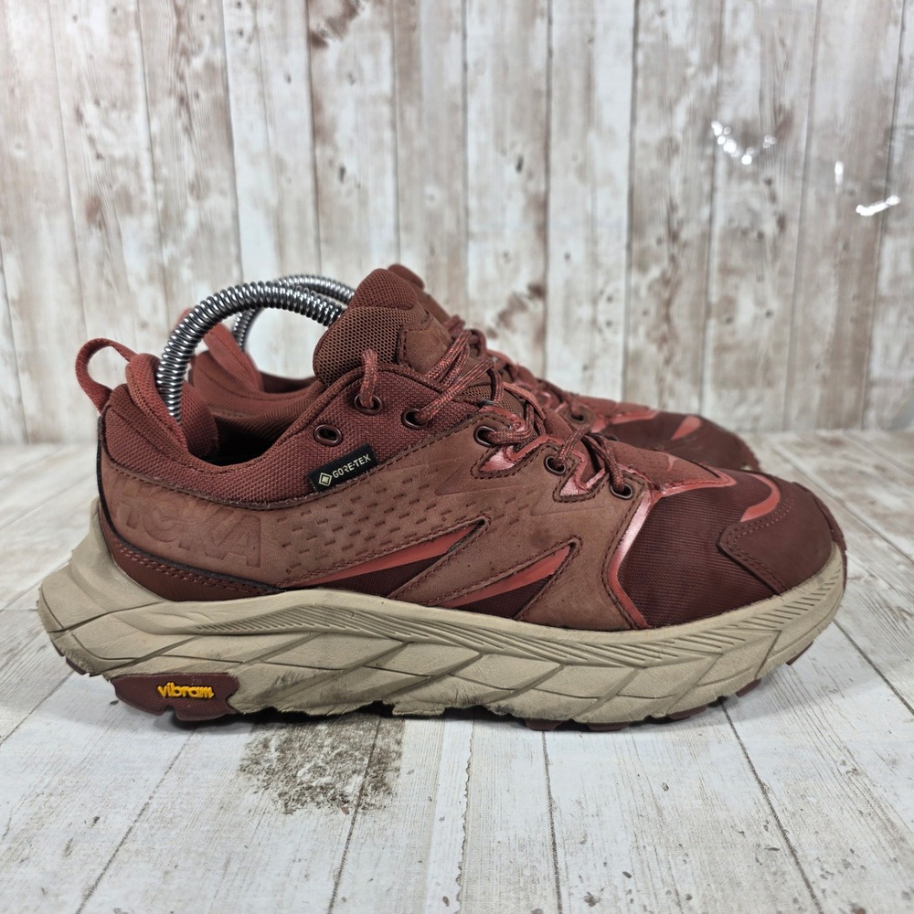 Hoka One One Anacapa Low GTX Womens 7.5 Hiking Shoes Cherry Mahogany 1119373